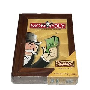 NEW Hasbro 42749 MONOPOLY Vintage Game Collection Wooden Bookshelf Board NISP